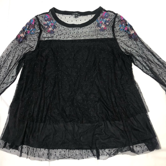 Lane Bryant Embroidered Flower Top 18/20 - Picture 2 of 9